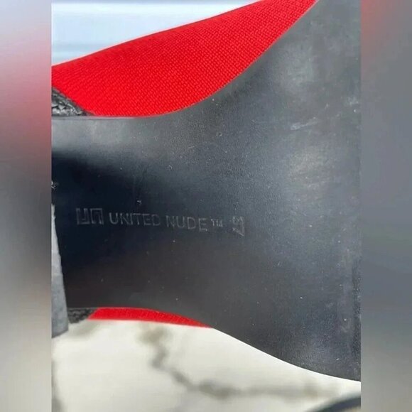 UNITED NUDE Tetra Mist/Hot Red/Black boots size 7 - Picture 6 of 9